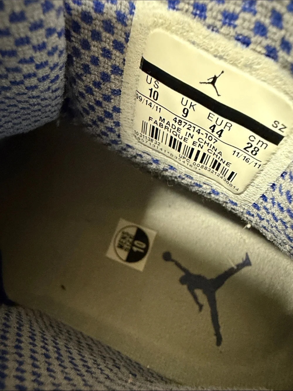 Jordan Retro White and Blue High-Top Sneakers